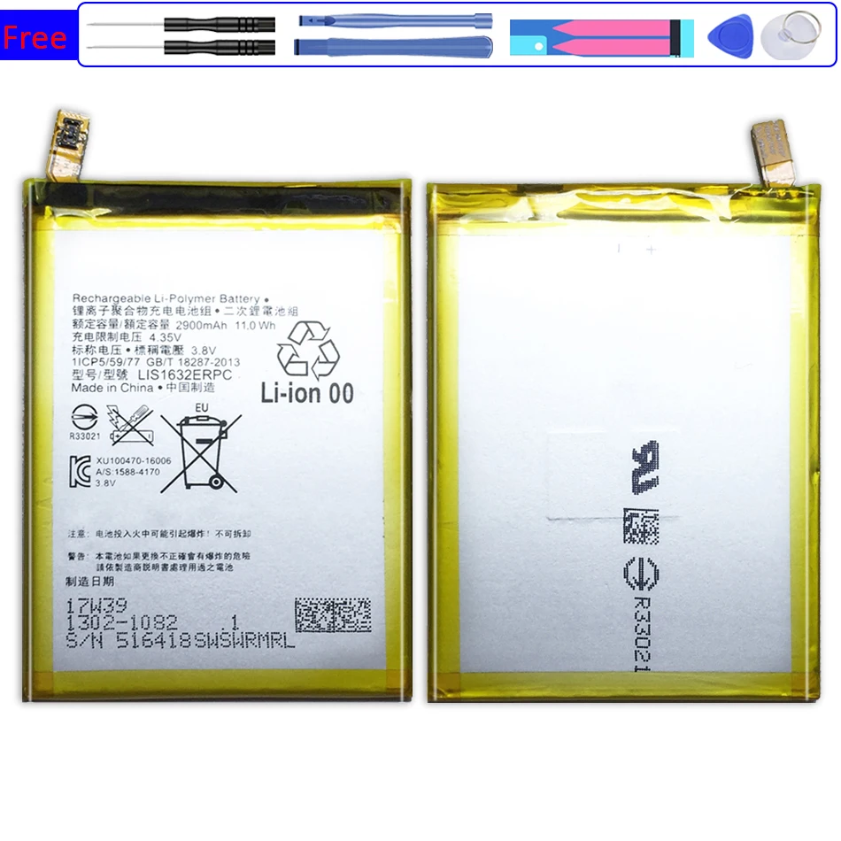

LIS1632ERPC New Batterie Replacement For Sony Xperia XZ XZs F8331 F8332 2900mAh High Quality Battery Li-polym Bateria Warranty