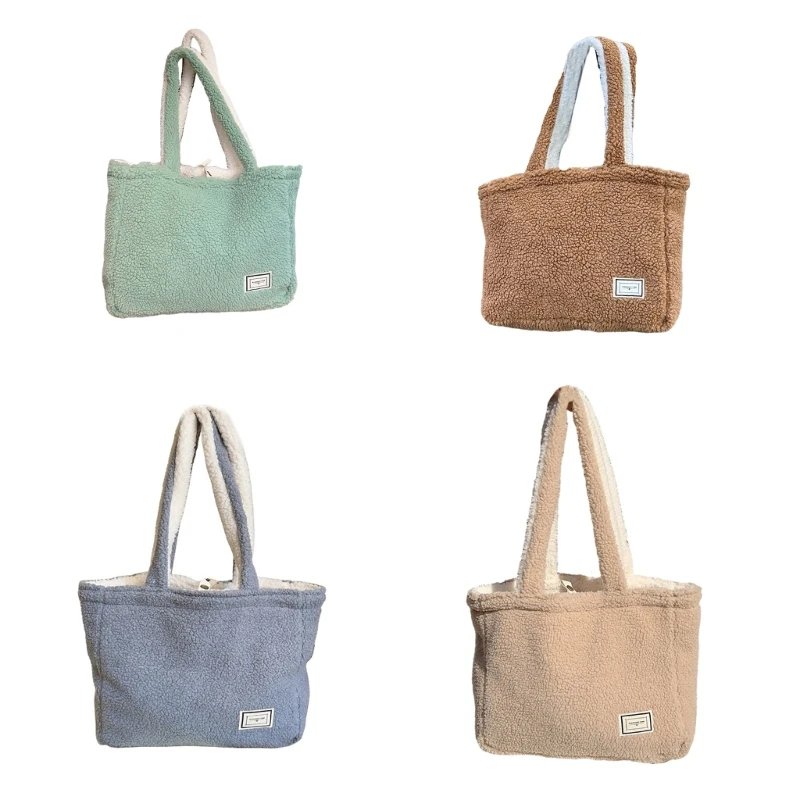 

2023 NEW Plush Bag Large Capacity Shopping Bag Reversible Bag Shoulder Bag