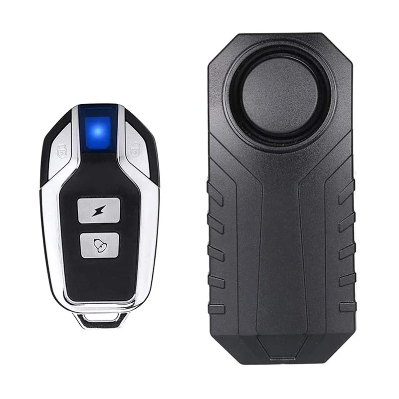 

Wireless Anti-Theft Motorcycle Bike Alarm with Remote Waterproof Bicycle Security Alarm Vibration Sensor Detector 113dB Loud