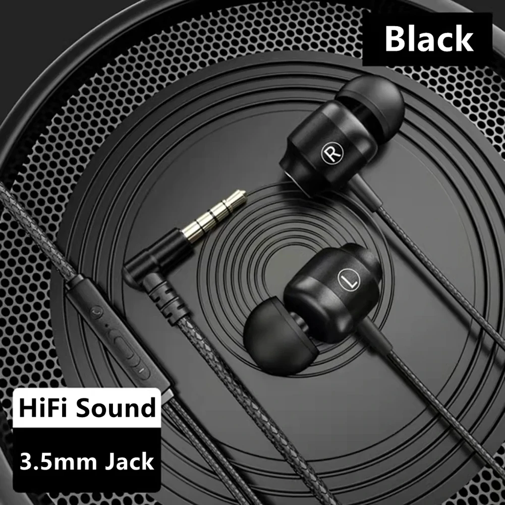 

Wired Control Headphones HiFi Bass Stereo Music Noise Canceling Headset With Mic Tuning Switch Headphone Cancelling HIFI Earbuds