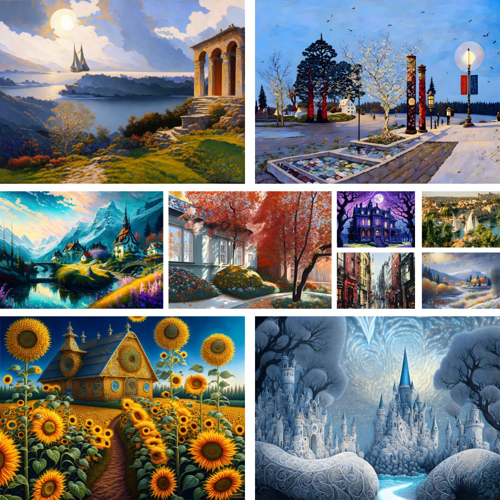 

Дом мечты пейзаж живопись по номерам персонализированные алмазные художественные наборы крафт наборы для взрослых настенное искусство подарок для матери Лидер продаж