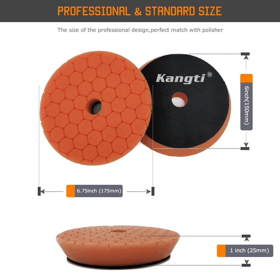 3/5/6lnches Car Polishing Pad Germany Foam Buffing Pads Professional DA / RO Polishers Sponge Disc 3