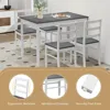 Dining Table Set for 4, Farmhouse Solid Wood Dinette Set w/Rubber Wood Legs, Mid-Century Modern Dining Table and Chairs 3