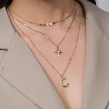  New Super Fairy Temperament Imitation Pearl Love Necklace Cold Wind Sweet And Simple OT Buckle Clavicle Chain For Women 