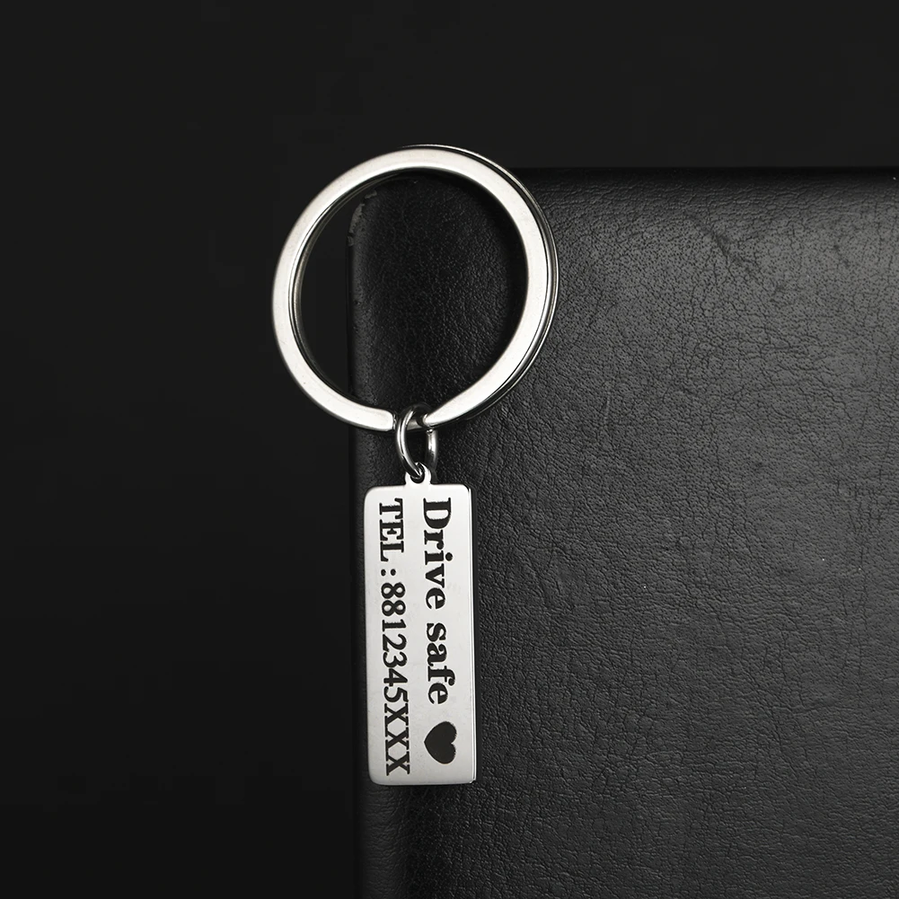 Fishhook Personalized Custom Keychain Gift for Men Woman Car Key Chain Ring Engrave Name Phone Number Stainless Steel Jewelry