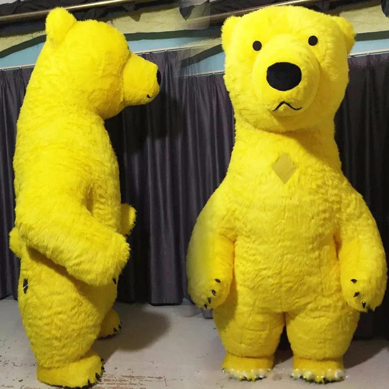 

2.6M Inflatable Polar Bear Costume Adult Blow Up Fur Plush Huge Walking Animal Character Inflated Garment for Party Polar Bear