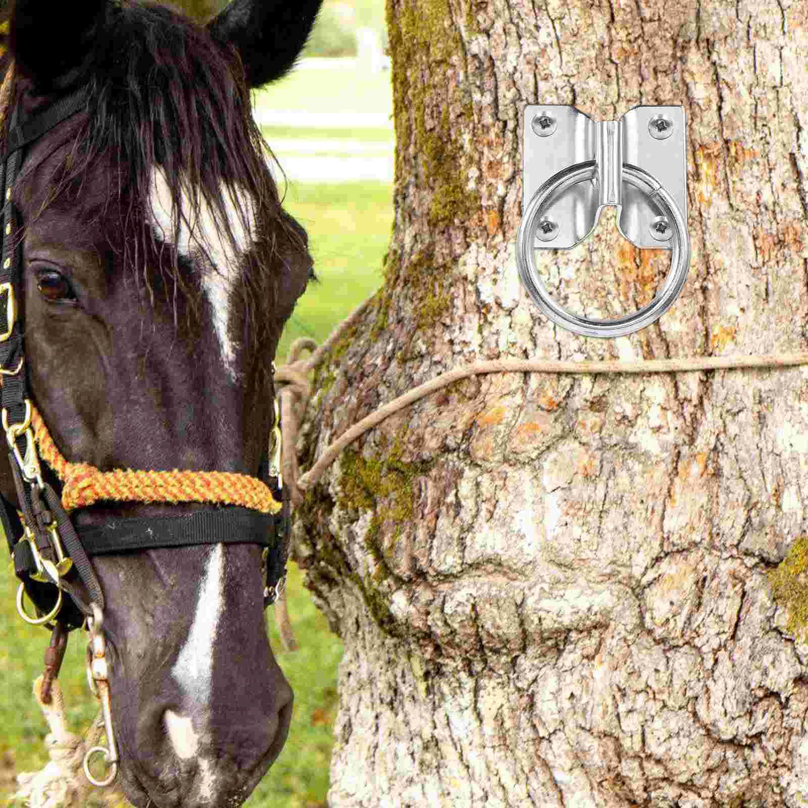 4 Pcs Horse Tie Ring Sturdy Cross Lead Ring Blocker Bolt Stable Supplies Training Competition Riding Halters Equine Accessories 4