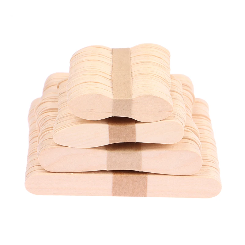 50Pcs Wax Waxing Disposable Sticks Wood Tongue Depressor Spatula Woman Wooden Body Hair Removal Sticks Beauty Toiletry Kits 2