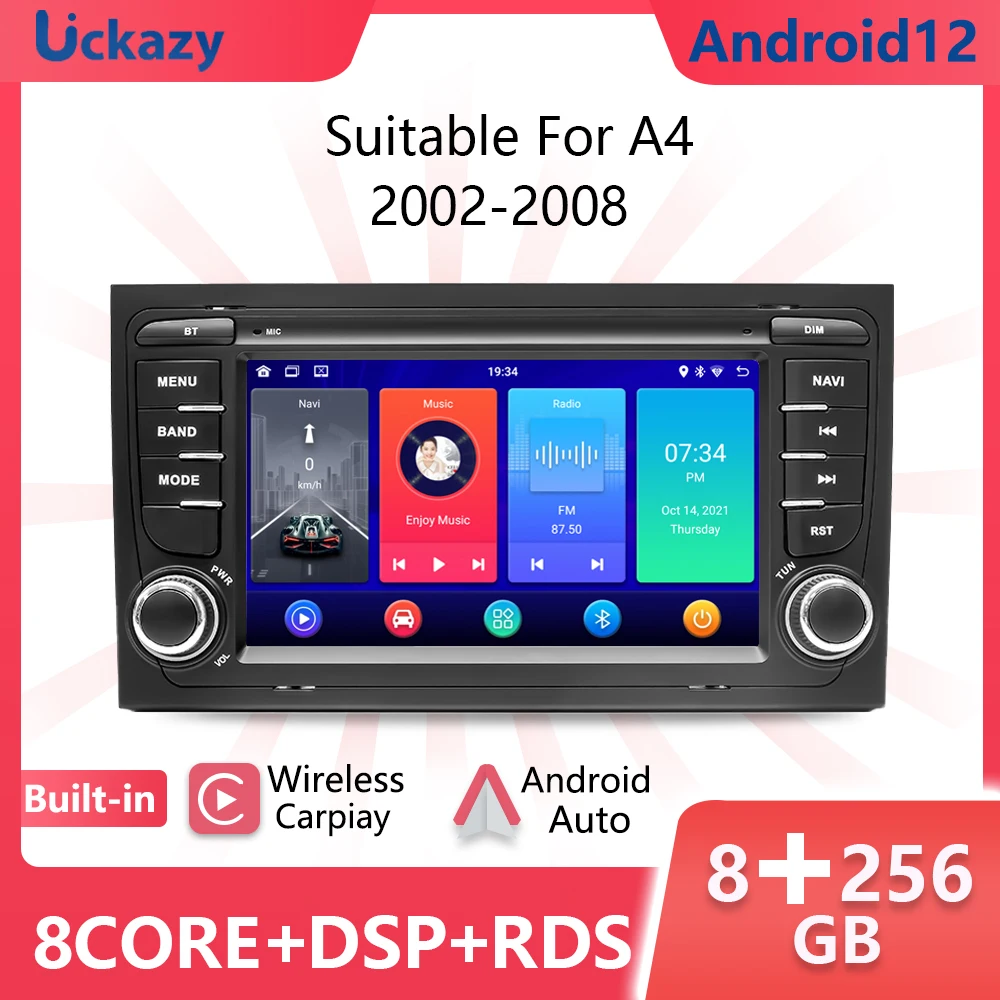 

Автомобильный мультимедийный плеер, 8 + 256 ГБ, 2 din, Android 12, для Audi A4 B6 B7 S4 B7 B6 RS4, GPS-навигация, аудио, Wi-Fi, 4G, DSP, радио, головное устройство