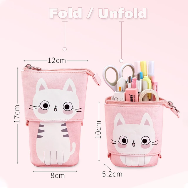 Stand Up Pencil Holder Telescopic Pencil Case Pen Box Stationery Pouch Bag  Portable for School - AliExpress