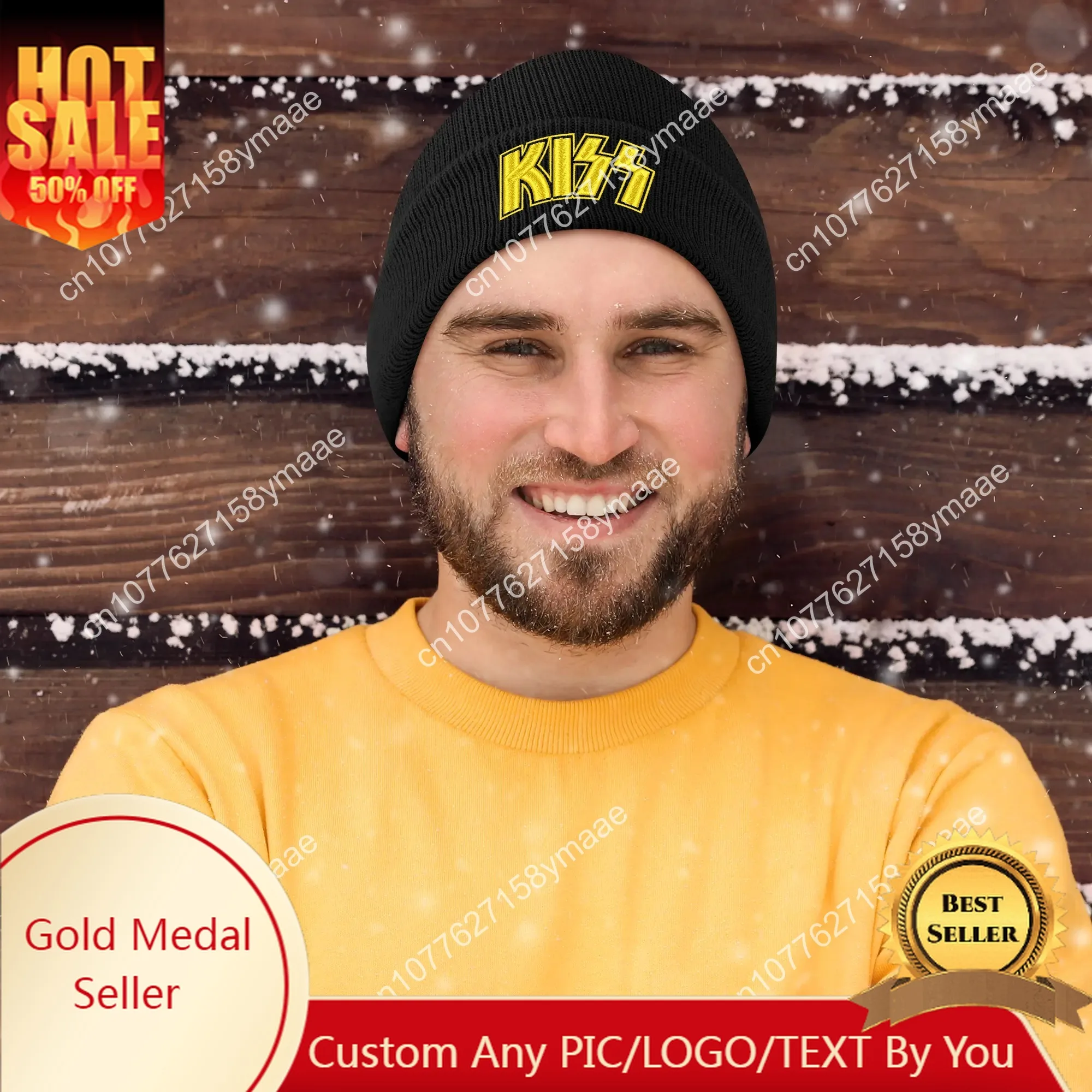 

Kiss Rock Band Embroidery Hats Mens Womens Keep Warm Embroidered Beanie Personalized Customized Winter Knit Skull Pullover Caps