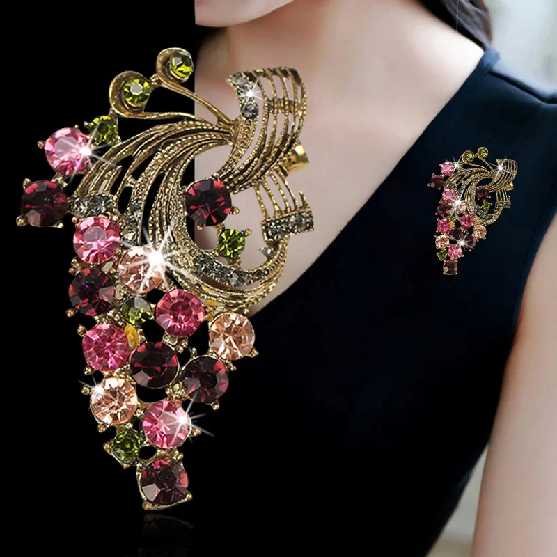 Popular Alloy Crystal Flowers Brooch Brooch High-end Clothing Accessories Collar Flower Brooch