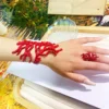 Ocean Style Coral Hollow Necklace, Bracelet, Ring Set,New Fashion Jewelry Adjustable Elastic Bracelet Accessories Unique Gift 3