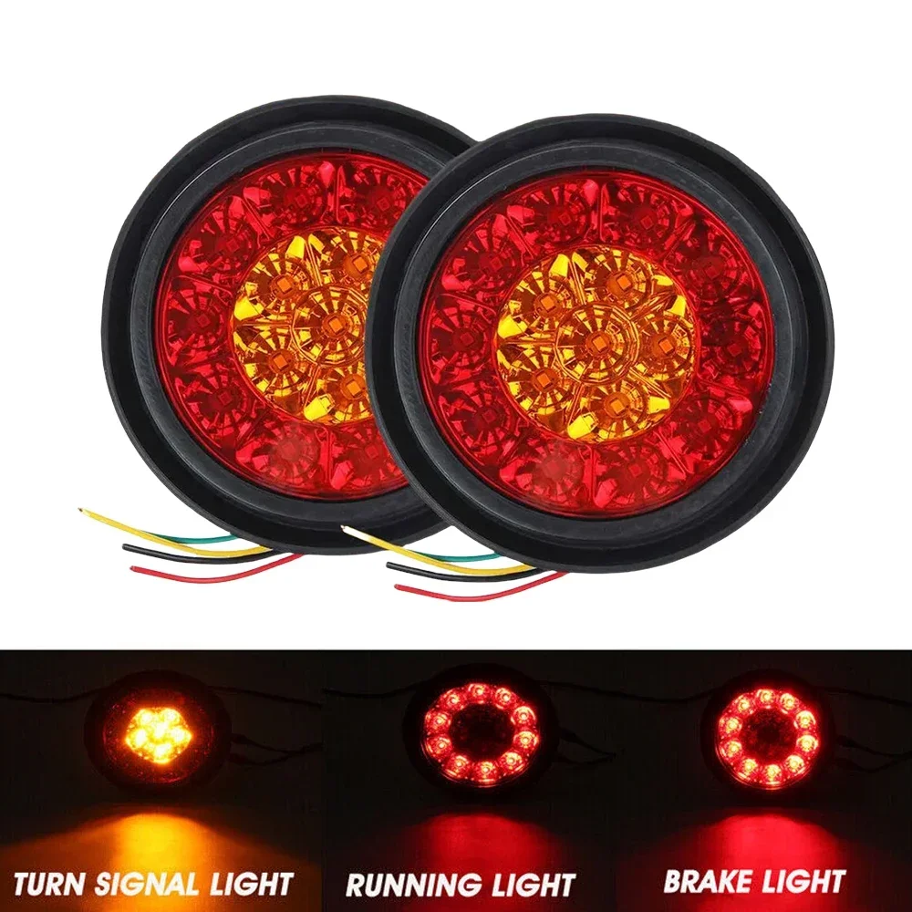 Mini Led Rear Brake Indicators 1/2pcs Red/Amber 12V 24V 4