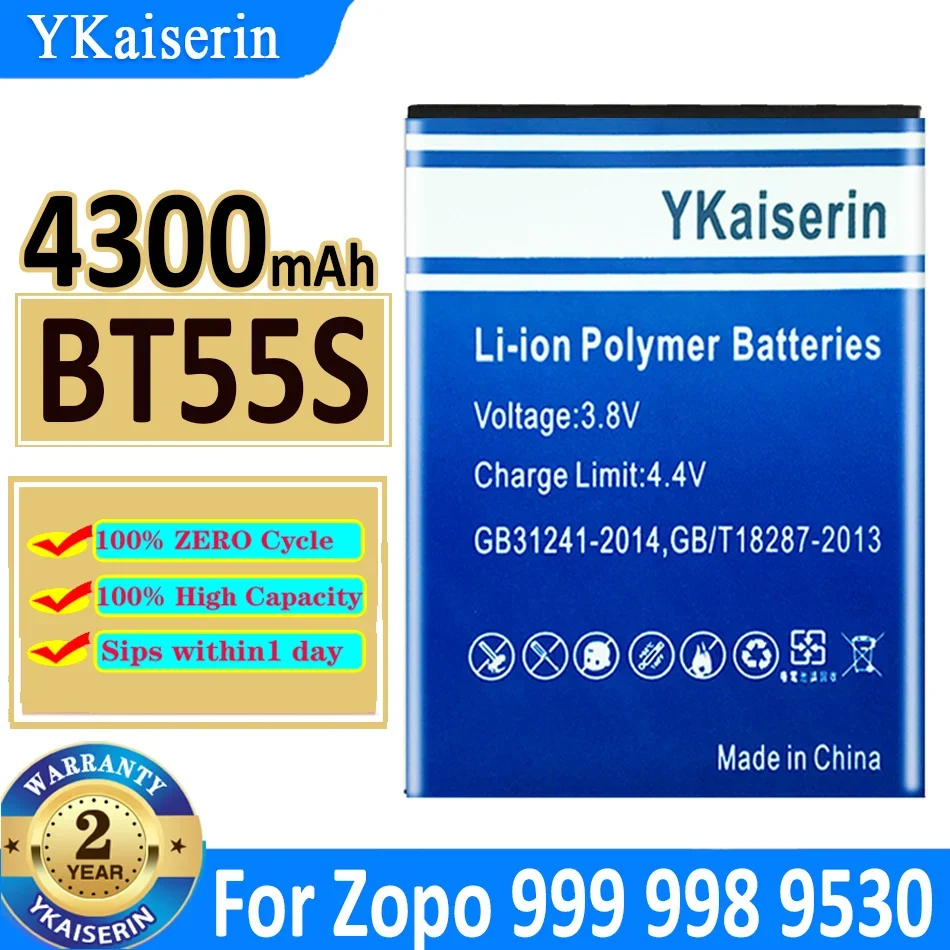 

4300mAh YKaiserin Battery BT55S BT 55S For Zopo 9520 998 ZP998 ZP9520 Bateria