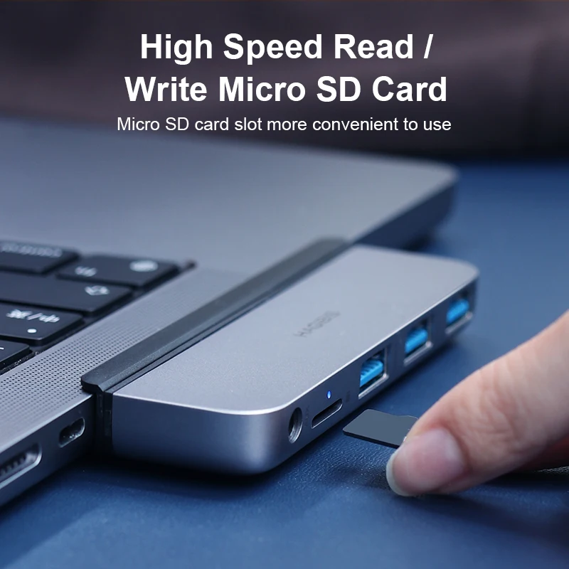 Hagibis-hub Usb c para o Novo Macbook Pro Estação de Ancoragem tipo c Adaptador Usb c com Usb 3.0 Micro sd Porta Aux de 35 mm 14 Pol 16 Pol m1 m2 - Imagem 6