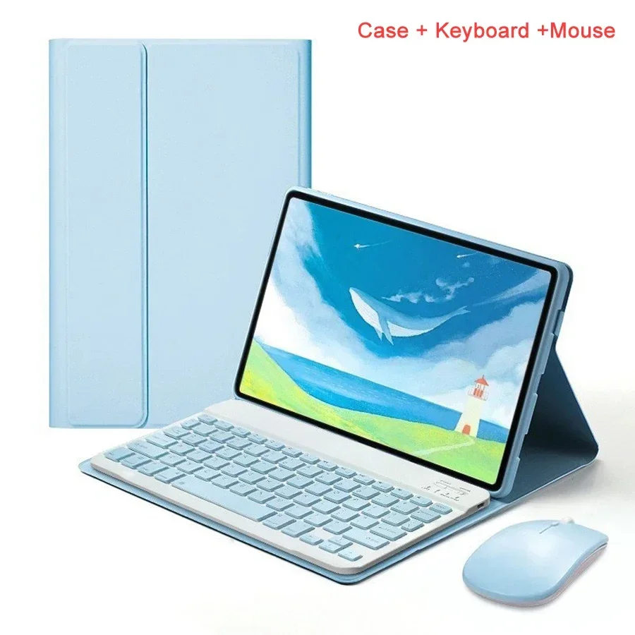Premium Leather Keyboard Case with Mouse for iPad - Versatile Fit for Multiple Sizes