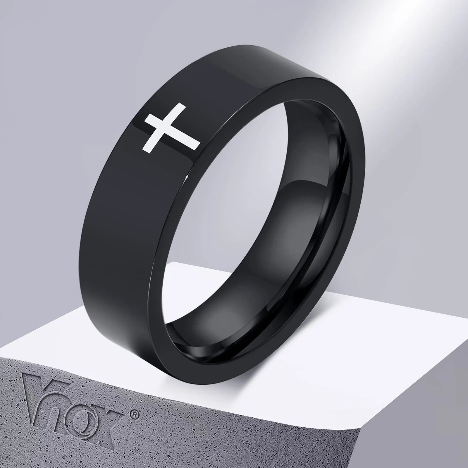 Cross Rings for Men, 18K Gold Plated Mens Rings Stainless Steel Silver Lord  Prayer Jesus Christian Black Pinky Ring for Boys, Ring Size 5 to 13 with  Free Chain (Black, 5)|Amazon.com