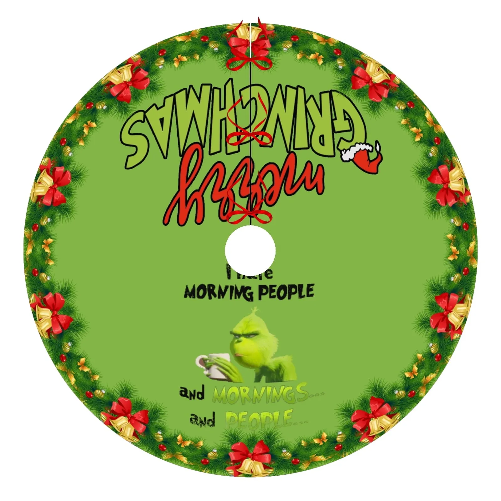 Christmas Tree Skirt Red & Green Christmas Tree Skirt for Holiday Decoration