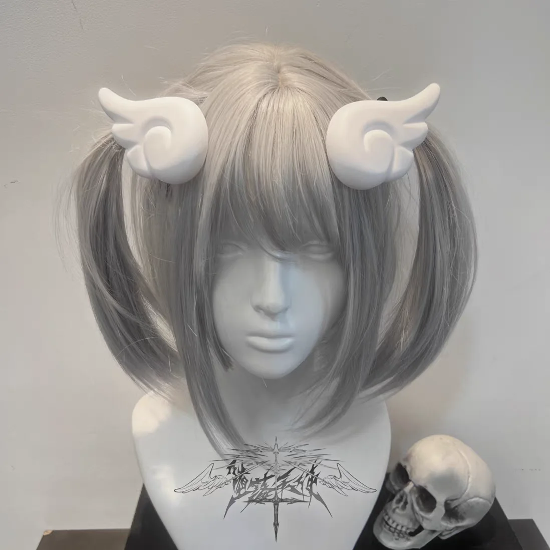 Engelsflügel Retro Subkultur Haarnadel verstellbar schwarz weiß süß cool Spice Girl Cosplay Punk Gothic Kopfbedeckung – Detail 7