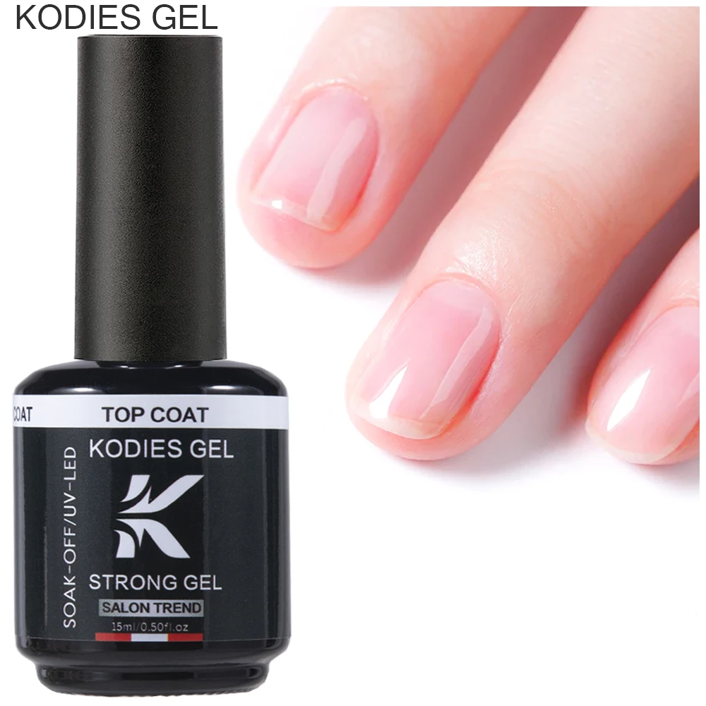 KODIES GEL Glassy Gel Top Coat No Wipe Shine Finish Gel Nail Polish 15ML Semi Permanent UV Sealant All For Manicure Primer Nails For gel nail polish gel nail varnish nail polish finish