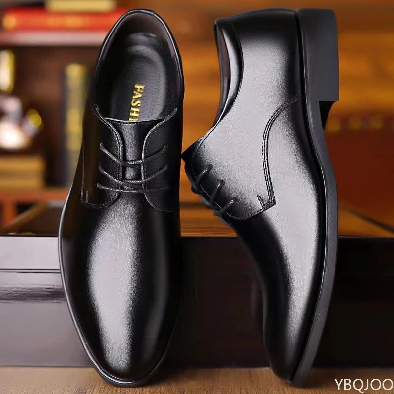 Large size fashionable men's office formal shoes low cut daily comfortable pointed multifunctional men's wedding men's shoes
