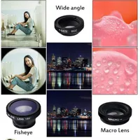 Universal Fish Eye Lens Wide Angle Macro Smartphone Fisheye Len Zoom Camera Lens Kits With Phone Clips For iPhone Samsung Xiaomi 6