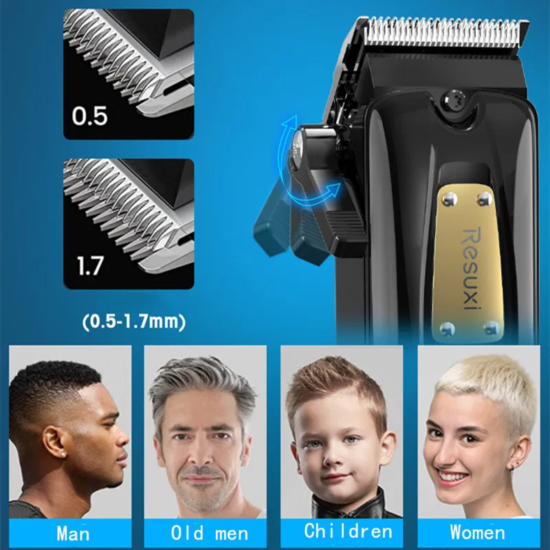 2000mah Electric Hair Clipper Professional Trimmer Household Salon Beard For Men Rechargeable Retro Barbershop Haircut Machine 6