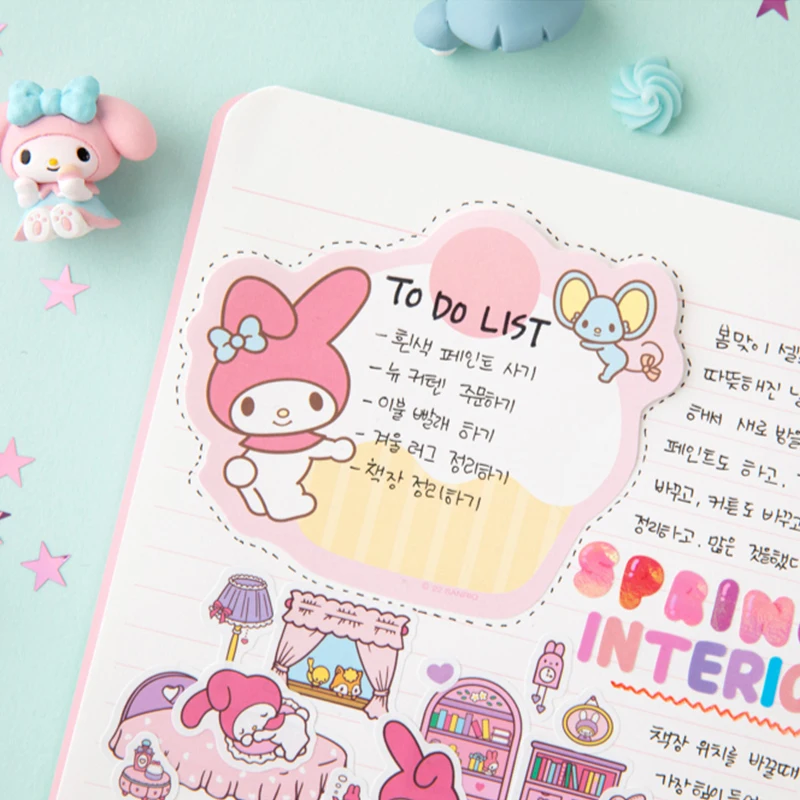 60 Pages Cute Cartoon Memo Pad Scrapbooking Journal Collage DIY Sticky Notes Student Leave Message Notepad Kawaii Stationery 5