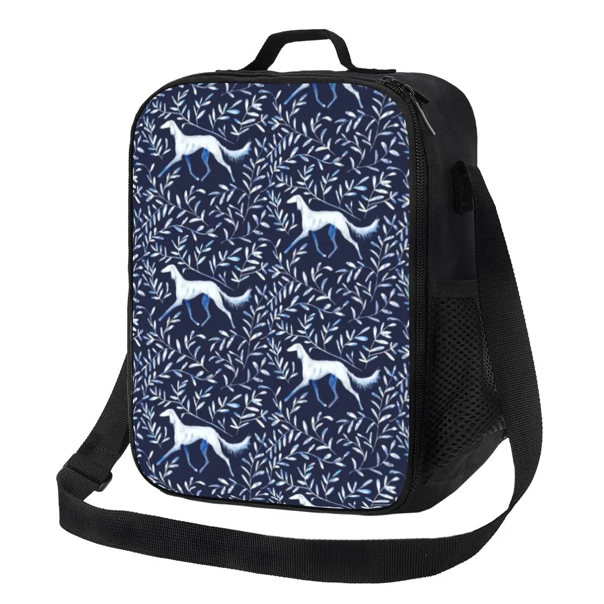 

Saluki Greyhound Thermal Insulated Bag Whippet Sighthound Dog Lunch Tote for School Office Outdoor Multifunction Bento Food Box