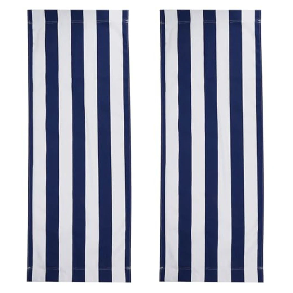 Portable Beach Lounger Replacement Cloth Wear Resistant Polyester Fabric Easy to Roll Up 120x44 cm White and Blue
