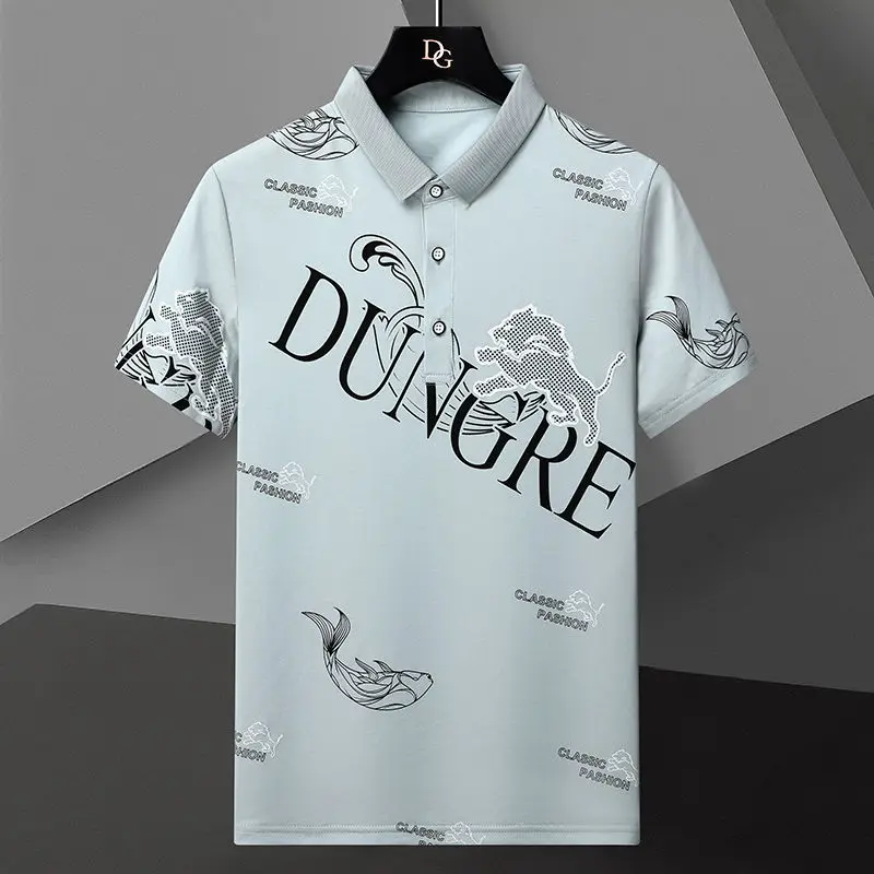 

Polo Men T-shirt 2023 Summer Loose New Short Sleeve Casual Fashion Letter Printing Top European Clothing Tees Tops
