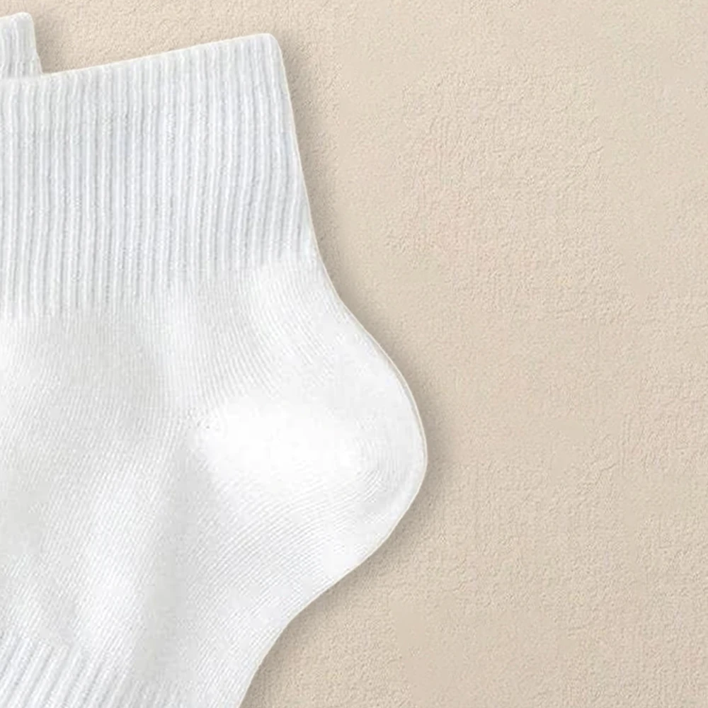 5 Pairs Men Solid Color Socks Versatile Unisex Summer Casual Short Socks Autumn Winter Mid Length Couple