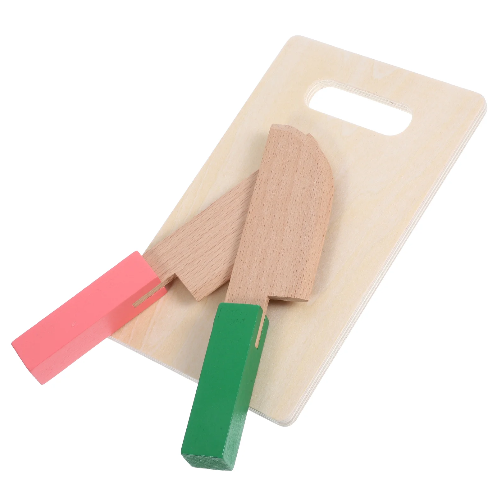 Children's Knife Toys Kitchen Game Veggies Safe Wood Plaything Kids Wooden Cutting Board for 5