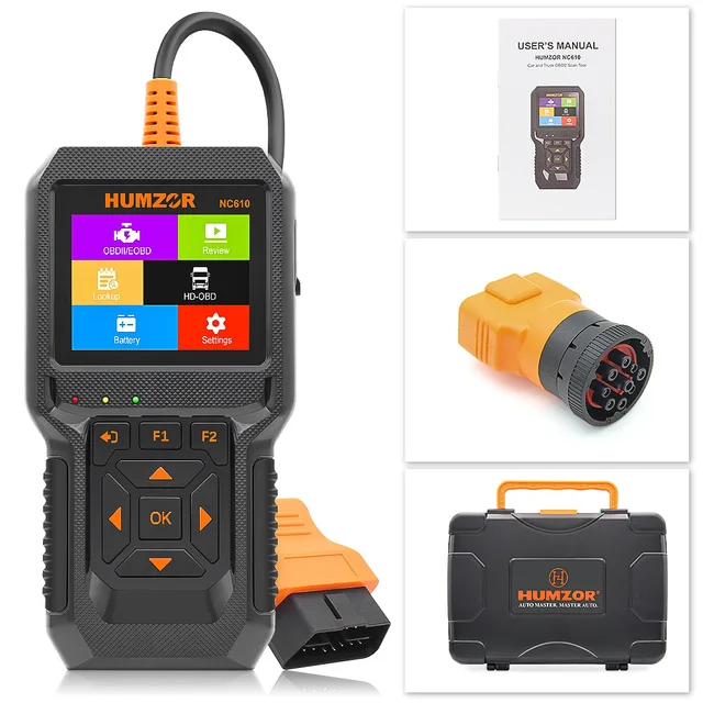 HUMZOR NC610 12V/24V Code Reader Live Data OBDII Engine J1939 For Car Automotive Scanner For Truck OBD 2 OBD2 Diagnostic Tool 5
