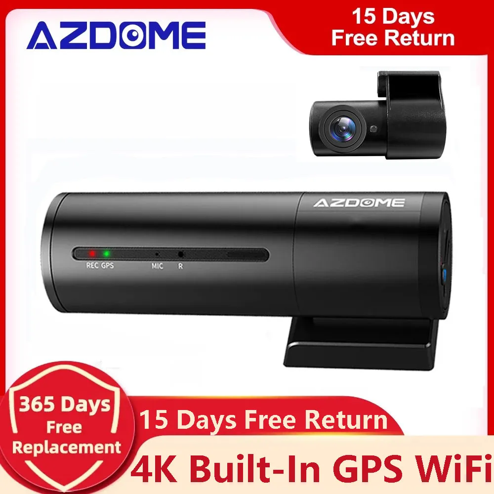 Azdome M300s Dash Cam Dual Lens Uhd Car Dvr Vision Wdr Built-in Gps Wi-fi G-sensor Motion Detection - Dvr/dash Camera - AliExpress