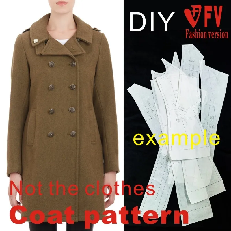 Clothing DIY Overcoat Sewing Pattern Coat Sewing Template Cutting drawing BFY-36
