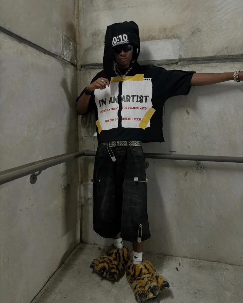 Y2K T Shirt Y2k Rock Hip-hop Fashion T-shirt American Street Harajuku Retro Letter Printing Oversized