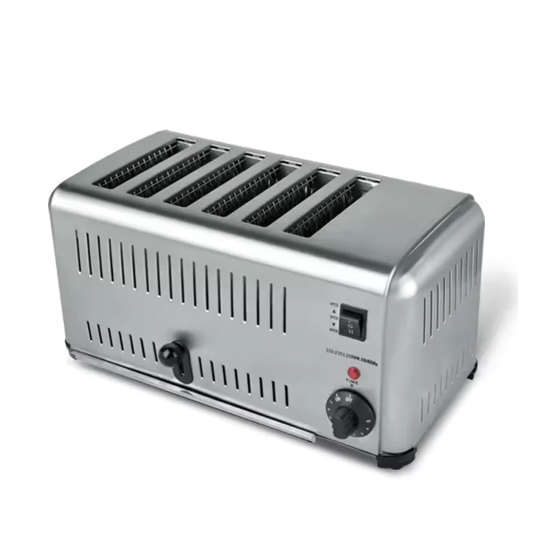 6 Slice Bread Toaster Commercial Electric Stainless Steel Breakfast Toaster 5