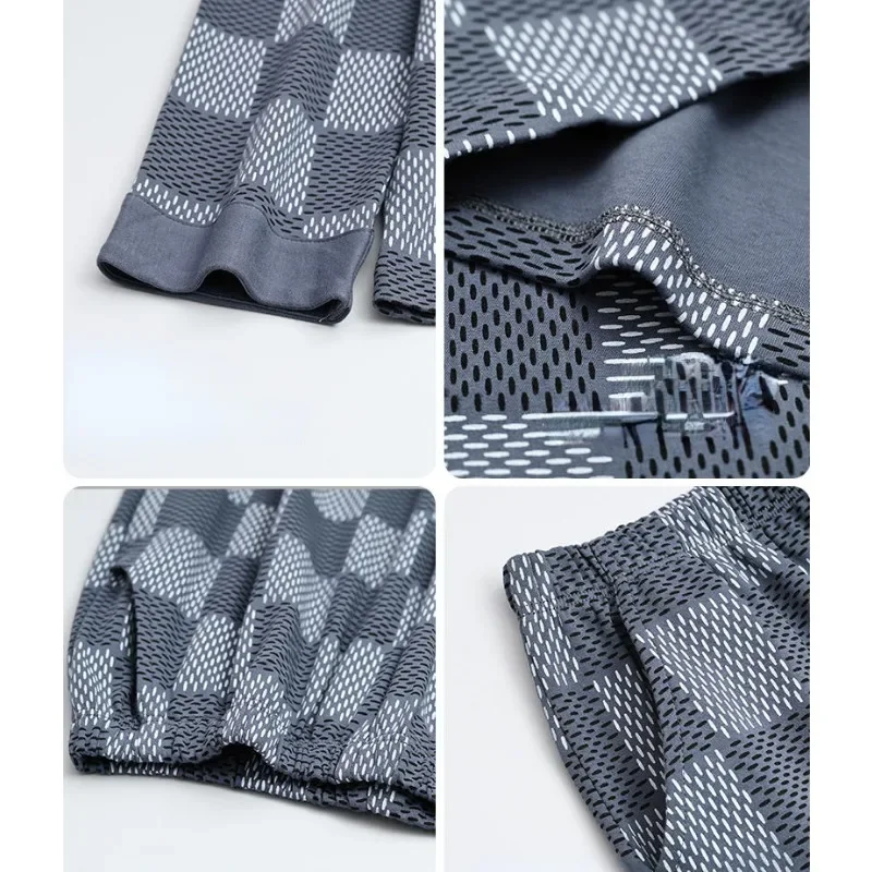 2024 New Cotton Pajama Men Long-sleeved Spring Autumn Sleepwear Cardigan Plus Size Cotton Youth Middle-aged V-neck Homewear Suit