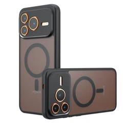 Shockproof Magnetic Wireless Charging Phone Case with Soft TPU Frame and Translucent Matte Back Cover for Honor Power 2 (Black)