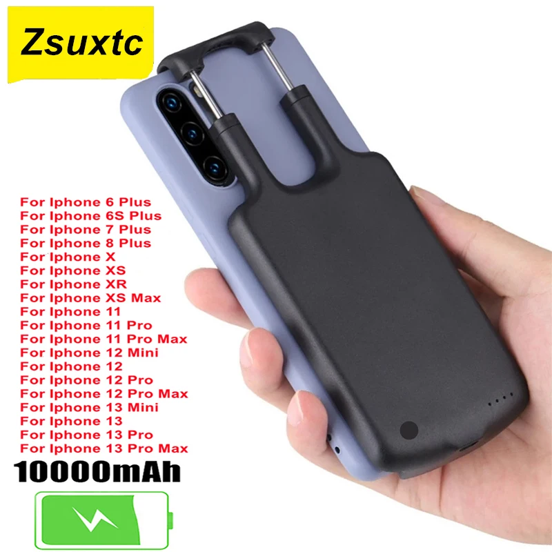 

Чехол для iphone 13 Mini 12 Pro Max 6 6S 7 8 Plus X XR XS Max 11 Pro Max, 10000 мАч