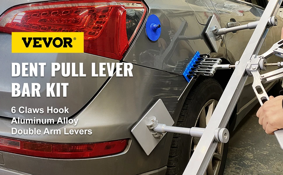 VEVOR 750 mm Dent Pull Lever Bar Kit Aluminum Steel Dent Pulling 6 Claw Hook
