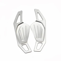 Premium Aluminum Car Steering Wheel Shifter Paddle Extension Sticker (Silver)