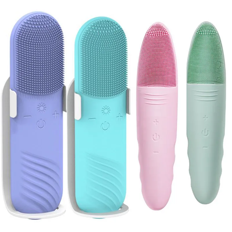 

New USB Rechargable Sonic Face Cleansing Brush Silicone Facial Brush Deep Pore Cleaning Waterproof Face Massage Skin Care Tool 2