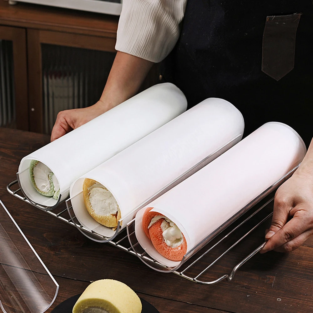 Thickening 30CM Cake Roll Shaping Insert Mould U-Shaped Acrylic Transparent Retainer Semicircle Pastry Baking Kitchen Tool