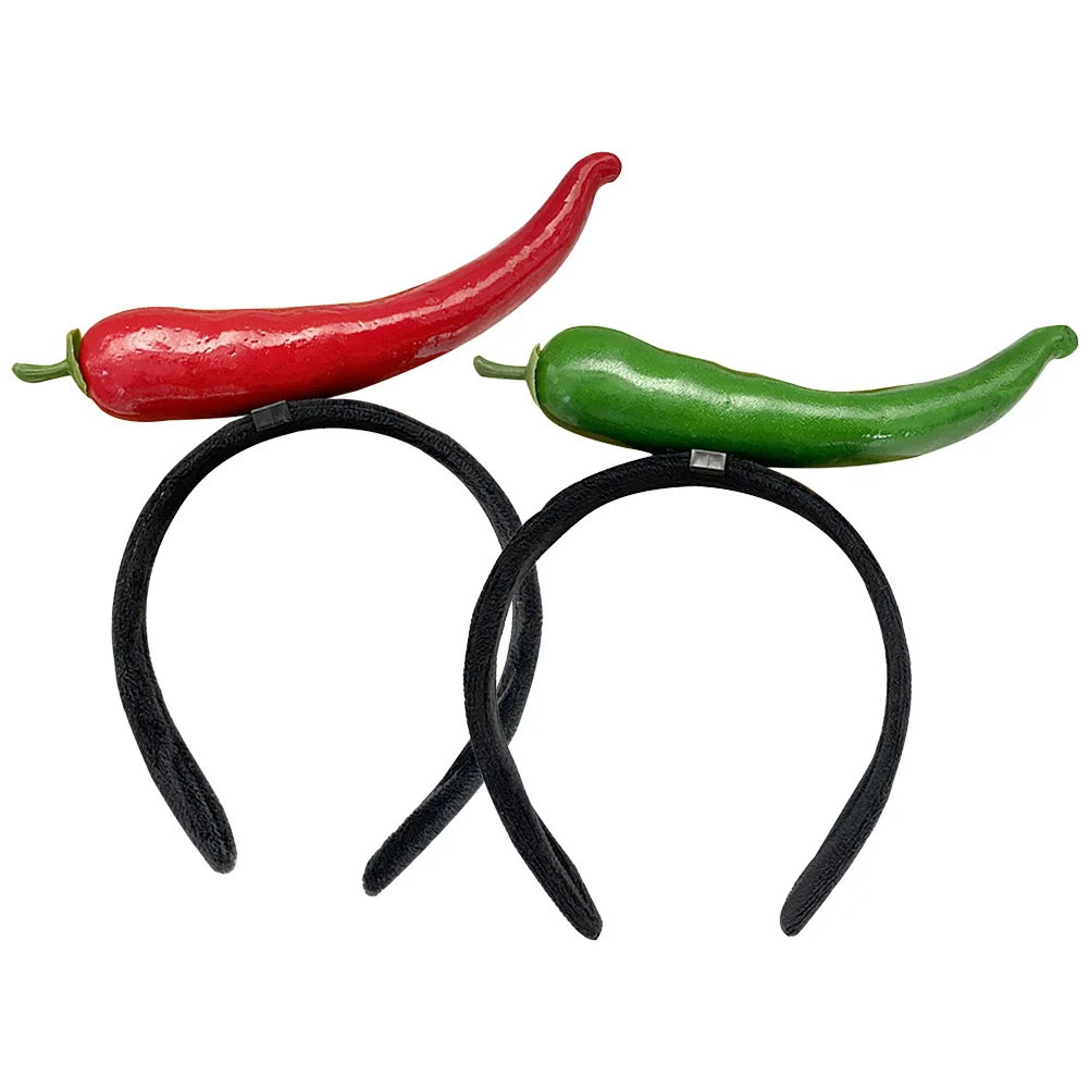 

Vegetable Headband Funny Hairband Chili Head Boppers Novelty Hair Hoop Party Accessory Pepper Decor