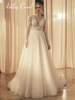 Ashley Carol Wedding Dresses For Bride Deep V-neck A-Line Lace Princess Appliques Brush Train Bridal Gowns Vestidos De Novia 1