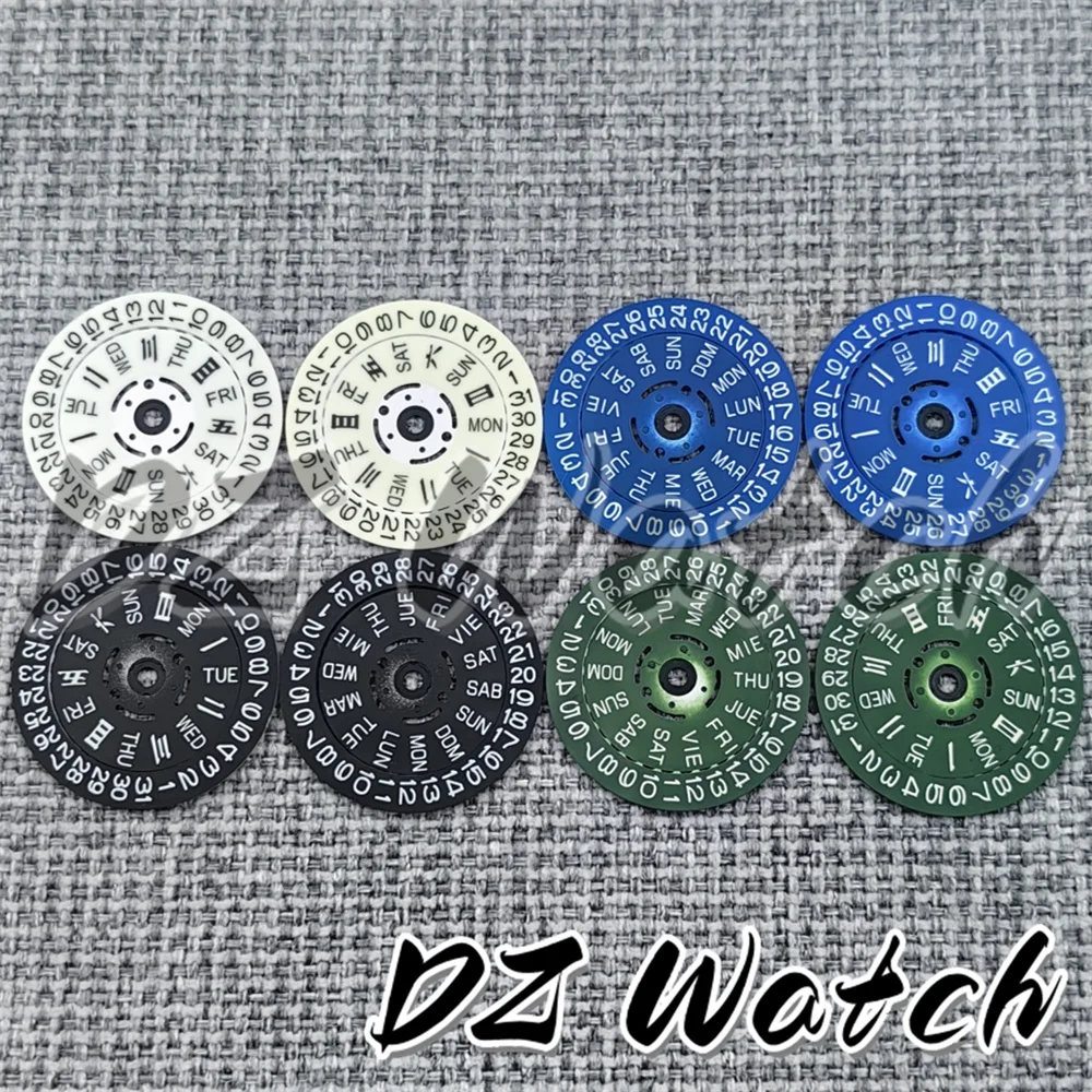 Luminous Green/Blue Date Wheel Dial for Automatic Movement Watches