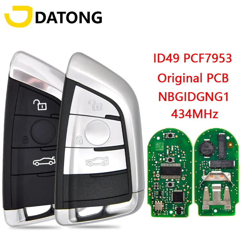 Datong World Car Remote Control Key For BMW F X5 X6 2014-2019 Original PCB ID49 PCF7953 NBGIDGNG1 315MHz 434MHz Promixity Card